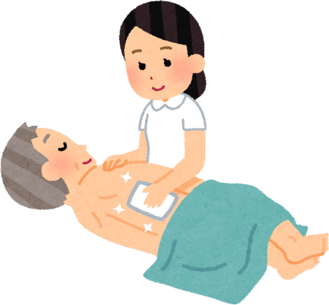 Illustration of a Nurse Wiping a Patient's Body