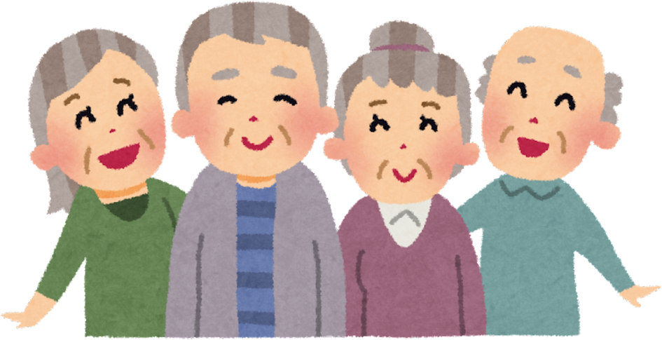 Illustration of Cheerful Elderly Couples